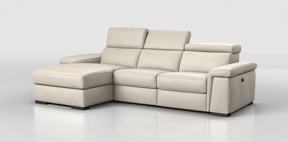 Mossale - middle corner sofa with 1 electric recliner - left peninsula
